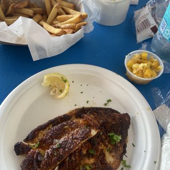 Hooked Up Seafood - John Dory fish, mango salsa, fries - Seafood Near Me - Wildwood, New Jersey Hooked Up Seafood - John Dory fish, mango salsa, fries - Seafood Near Me - Wildwood, New Jersey