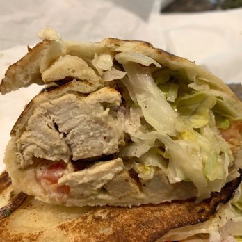 Pita Pockets - Cross section of the Lemon Chicken Laffa - Middle Eastern Near Me - Northridge, California Pita Pockets - Cross section of the Lemon Chicken Laffa - Middle Eastern Near Me - Northridge, California