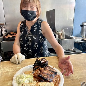 Cordon Bleu - Katie serving up number #1 Piece 5 - Spiced Roast Chicken, 1 Imperial Roll, 1 Shish Kebab, Country Salad, Meat Sauce on Rice - Vietnamese Near Me - San Francisco, California Cordon Bleu - Katie serving up number #1 Piece 5 - Spiced Roast Chicken, 1 Imperial Roll, 1 Shish Kebab, Country Salad, Meat Sauce on Rice - Vietnamese Near Me - San Francisco, California