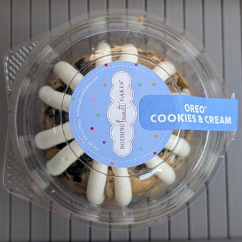 Nothing Bundt Cakes - Oreo Cookies & Cream Bundtlet (lid on) - Bakeries Near Me - Long Beach, California Nothing Bundt Cakes - Oreo Cookies & Cream Bundtlet (lid on) - Bakeries Near Me - Long Beach, California