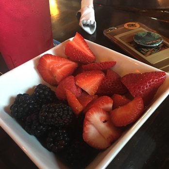 Taps & Apps - Fruit bowl with honey(comes with granola, but my daughter didn't want it) - New American Near Me - Mililani, Hawaii