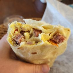 BuzzCatz Coffee & Sweets - Inside of sausage link burrito
