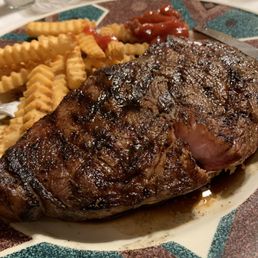 Ribeye and fries Ribeye and fries