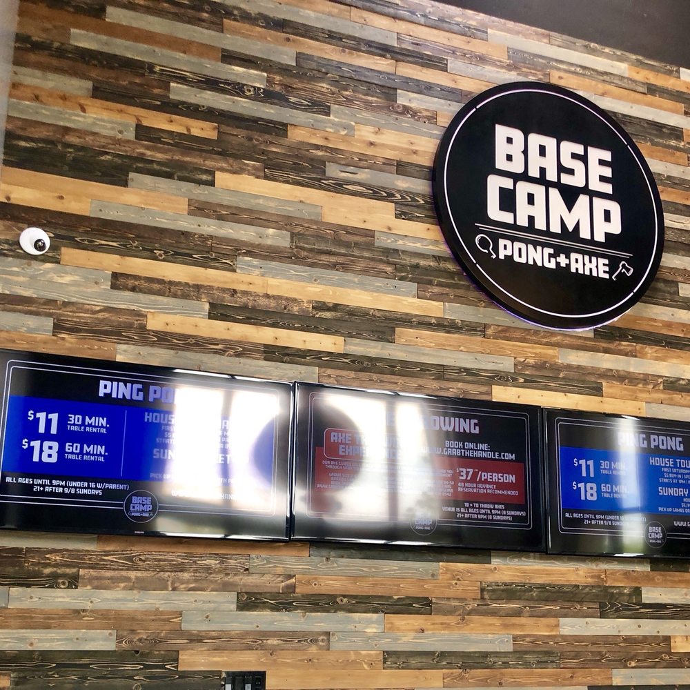 Base Camp Pong + Axe - Entrance...$20 for a 3hr "open throw" if axes seemed a good deal... - American Near Me - Boise, Idaho