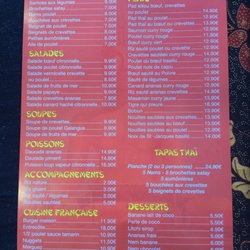 Thai Food - Menu