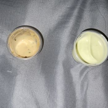 The Colombian Spot - Left: pink sauce
Right: garlic sauce - Colombian Near Me - Pittsburgh, Pennsylvania The Colombian Spot - Left: pink sauce
Right: garlic sauce - Colombian Near Me - Pittsburgh, Pennsylvania