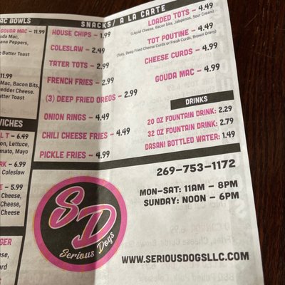 Menu photo 3 Serious Dogs Battle Creek, MI Menu photo 3 Serious Dogs Battle Creek, MI