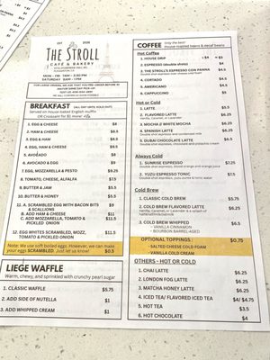 Menu photo 1 The Stroll Cafe and Bakery Pleasanton, CA Menu photo 1 The Stroll Cafe and Bakery Pleasanton, CA