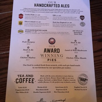 The Blackbird - Menu as of June 2018. - Pubs Near Me - London, XGL