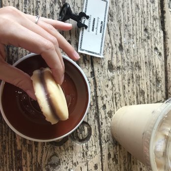 Dolcezza - Cookie & oat milk latte (this one was a little heavy on the milk - added an espresso shot and it was ). - Coffee & Tea Near Me - Washington, DC, District of Columbia