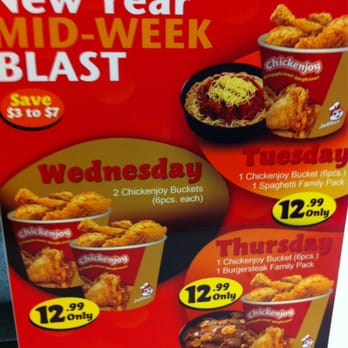 Jollibee - the specials-- just in case you're like me and forget which day has the best deals. ha! - Fast Food Near Me - Anaheim, California