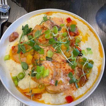 Magnolia Cafe - Cheese grits and shrimp with andouille sausage - Breakfast & Brunch Near Me - Wichita, Kansas Magnolia Cafe - Cheese grits and shrimp with andouille sausage - Breakfast & Brunch Near Me - Wichita, Kansas