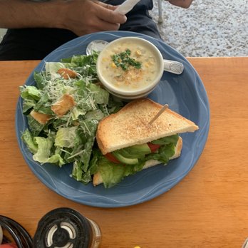 Soups & Such Cafe' - My husband's meal of veggie sandwich, corn chowder, and Caesar salad. - Sandwiches Near Me - Julian, California Soups & Such Cafe' - My husband's meal of veggie sandwich, corn chowder, and Caesar salad. - Sandwiches Near Me - Julian, California