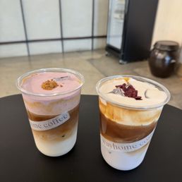 Brown Sugar Blueberry Latte(iced only) & Sweet Potato Einspanner Brown Sugar Blueberry Latte(iced only) & Sweet Potato Einspanner