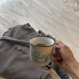 Cozy robes and coffee mugs make you feel warm and fuzzy.