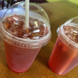 Hot Contents - Strawberry dragon fruit ice tea $2.50