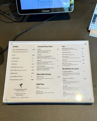 Menu photo 6 CUP by Blue Hummingbird Coffee Irvine, CA