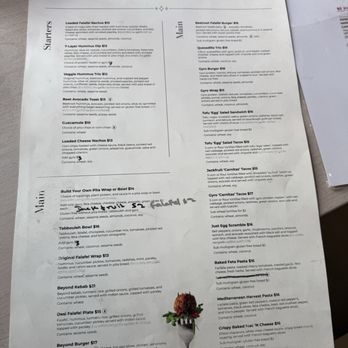 Just Falafel Vegan Cafe - Menu - Vegan Near Me - Houston, Texas