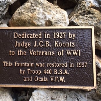 Tuscawilla Park - Fountain plaque-2015 - Parks Near Me - Ocala, Florida