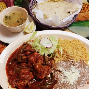 La Noria - Costillas with salsa roja, consome, homemade flour and corn tortillas - Mexican Near Me - Coachella, California La Noria - Costillas with salsa roja, consome, homemade flour and corn tortillas - Mexican Near Me - Coachella, California