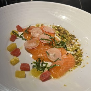 Plate - Salmon Crudo - Cocktail Bars Near Me - Kansas City, Missouri Plate - Salmon Crudo - Cocktail Bars Near Me - Kansas City, Missouri