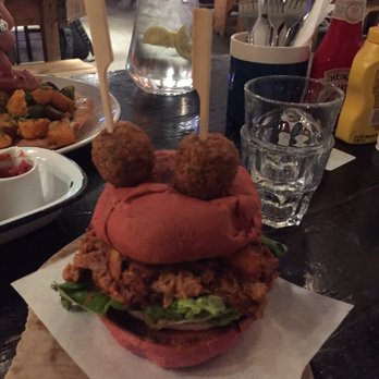Number 90 - Pulled turkey burger with stuffing balls. Delish! - Bars Near Me - London, XGL