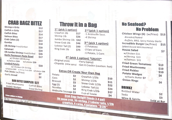 Menu photo 6 Crab Bagz Homewood, IL