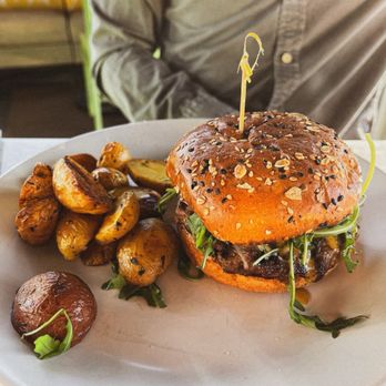 True Food Kitchen - OG Burger + Fingerling Potatoes - New American Near Me - Newport, California True Food Kitchen - OG Burger + Fingerling Potatoes - New American Near Me - Newport, California