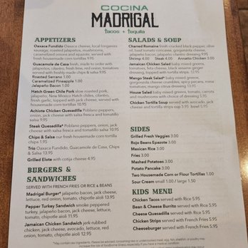 Cocina Madrigal - Menu - Tacos Near Me - Phoenix, Arizona