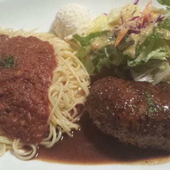 Akane Chaya - Combo A. Hamburg steak, spaghetti with meat sauce - Japanese Near Me - Gardena, California