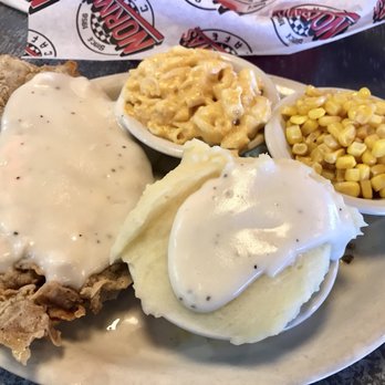 Norma's Cafe - Chicken fried steak with a side of mashed potatoes, corn, and mac n cheese - American Near Me - Dallas, Texas Norma's Cafe - Chicken fried steak with a side of mashed potatoes, corn, and mac n cheese - American Near Me - Dallas, Texas
