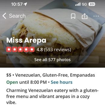 Miss Arepa - Great Yelp rating swayed our decision to try this little spot. - Venezuelan Near Me - Lahaina, Hawaii Miss Arepa - Great Yelp rating swayed our decision to try this little spot. - Venezuelan Near Me - Lahaina, Hawaii