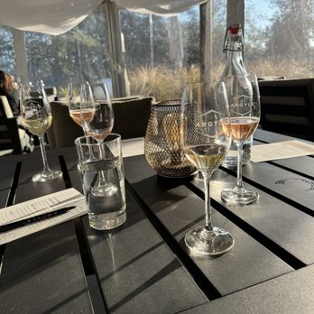 Argyle Winery - Tasting in the covered + heated patio - Wineries Near Me - Dundee, Oregon