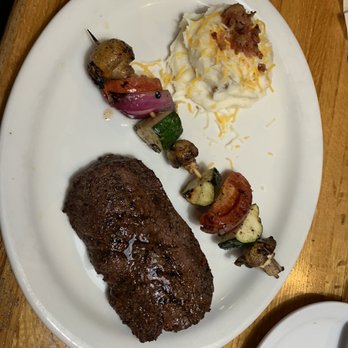 Logan's Roadhouse - "The Logan" Loaded mash potato  Vegetable skewer - Steakhouses Near Me - Sacramento, California