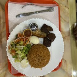 Lapaz African Cuisine - Jollof rice with other items