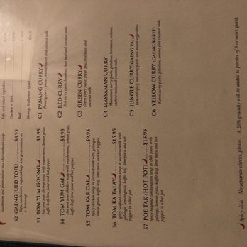 Thai Palace - Menu: Soups and Curry - Thai Near Me - Chapel Hill, North Carolina