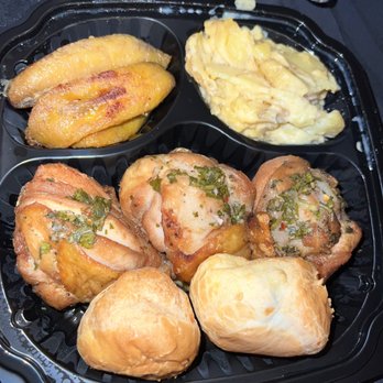 Pampas - Banana da Terra (Fried Plantains) Po de Queijo (Cheese Bread) Batatas Gratinadas (Au Gratin Potatoes)Coxa de Frango (Roasted Chicken Leg) - Steakhouses Near Me - Las Vegas, Nevada Pampas - Banana da Terra (Fried Plantains) Po de Queijo (Cheese Bread) Batatas Gratinadas (Au Gratin Potatoes)Coxa de Frango (Roasted Chicken Leg) - Steakhouses Near Me - Las Vegas, Nevada