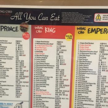 Wang Cho Korean BBQ - Menu - Korean Near Me - Riverside, California