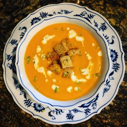 Butternut Squash Bisque with Crunchy Croutons