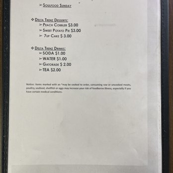 Delta Trenz - a menu for a restaurant - Soul Food Near Me - Kansas City, Missouri Delta Trenz - a menu for a restaurant - Soul Food Near Me - Kansas City, Missouri