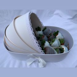 Brianna's Desserts And Goodies - Great for baby shower or gender reveal! Bassinet full of berries