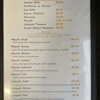 Kento Hibachi Express - Menu page 1 as of 1/31/24 @ Kento. - Sushi Bars Near Me - Lebanon, Oregon