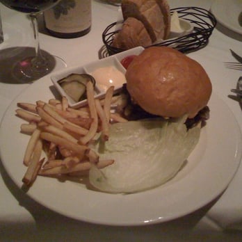 Market - 'Market' Burger, 1/2lb. Painted Hills Angus Beef, Fiscalini Cheddar & Grilled Sweet Onions with Fries. - American Near Me - St Helena, California