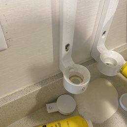 Here is the photos of the mold around the light socket in bathroom. Here is the photos of the mold around the light socket in bathroom.