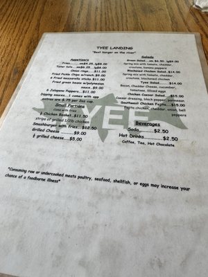 Menu photo 1 Tyee Landing Oakland, OR