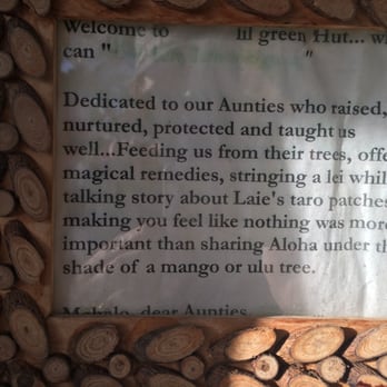 Auntys Lil Green Hut - Beautiful tribute to their inspiration - Food Stands Near Me - Kahuku, Hawaii Auntys Lil Green Hut - Beautiful tribute to their inspiration - Food Stands Near Me - Kahuku, Hawaii
