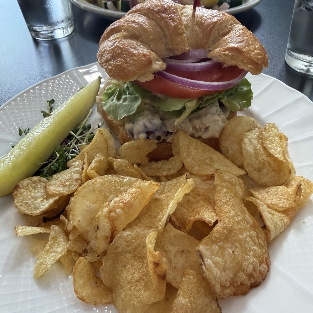 One Bistro - Chicken salad croissant and chips - Breakfast & Brunch Near Me - Xenia, Ohio One Bistro - Chicken salad croissant and chips - Breakfast & Brunch Near Me - Xenia, Ohio