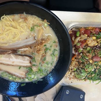369 Ramen & Poke - Garlic Bomb Ramen and medium poke bowl - Ramen Near Me - Moreno Valley, California 369 Ramen & Poke - Garlic Bomb Ramen and medium poke bowl - Ramen Near Me - Moreno Valley, California