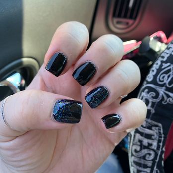 GT Nails And Spa - Acrylic full set with gel and sparkles - Nail Salons Near Me - Foothill Ranch, California
