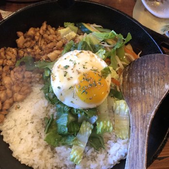 JIJIME - Sizzling Bibimbap with soy garlic chicken - Korean Near Me - San Francisco, California JIJIME - Sizzling Bibimbap with soy garlic chicken - Korean Near Me - San Francisco, California